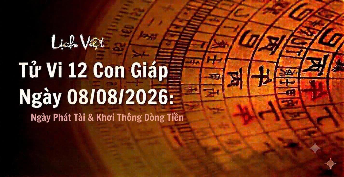 Tử Vi 12 Con Giáp Ngày 08/08/2026: Ngày Phát Tài & Khơi Thông Dòng Tiền