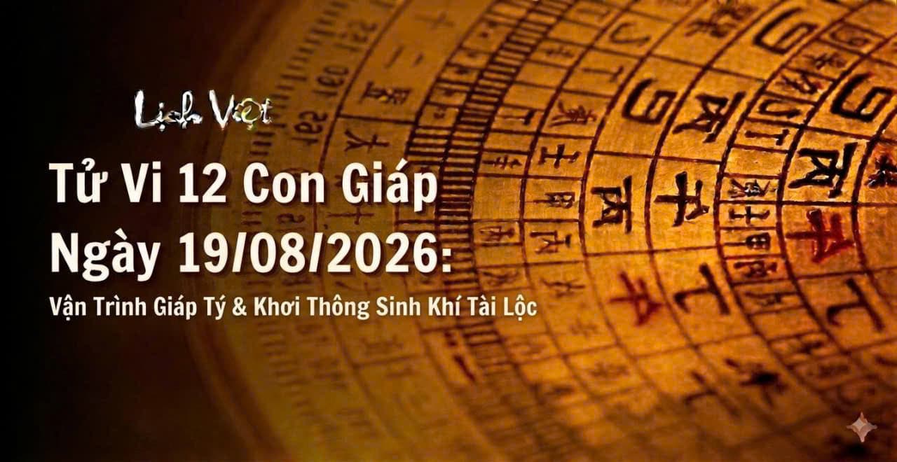 Tử Vi 12 Con Giáp Ngày 19/08/2026: Vận Trình Giáp Tý & Khơi Thông Sinh Khí Tài Lộc