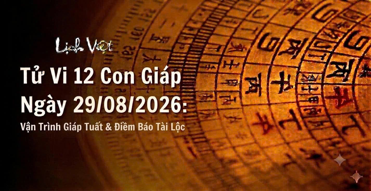Tử Vi 12 Con Giáp Ngày 29/08/2026: Vận Trình Giáp Tuất & Điềm Báo Tài Lộc