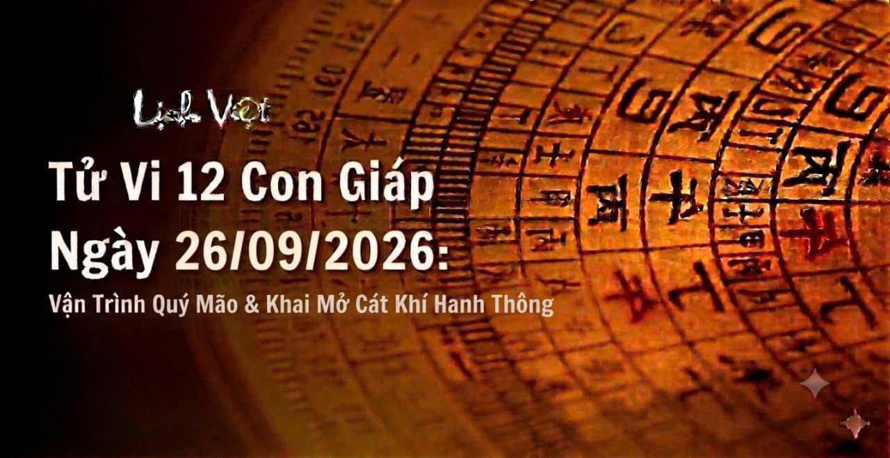 Tử Vi 12 Con Giáp Ngày 26/09/2026: Vận Trình Quý Mão & Khai Mở Cát Khí Hanh Thông
