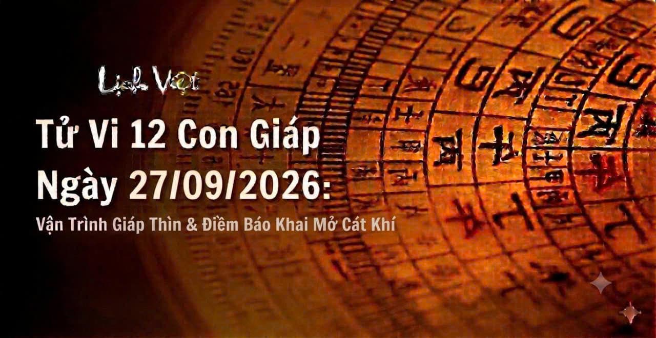Tử Vi 12 Con Giáp Ngày 27/09/2026: Vận Trình Giáp Thìn & Điềm Báo Khai Mở Cát Khí