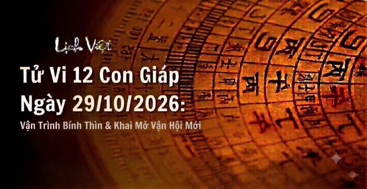 Tử Vi 12 Con Giáp Ngày 29/10/2026: Vận Trình Bính Thìn & Khai Mở Vận Hội Mới